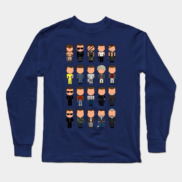 Complete Arnie Movie Icons - "Vector-Eds" Long Sleeve T-Shirt by TwistedKoala